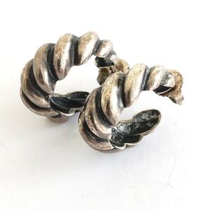 James Avery Silver Twisted Hoop Earrings